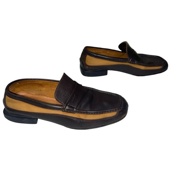 Bally Rumo Two Tone Brown Leather Loafers     Size: US 9  EU 8 E - Picture 3 of 8